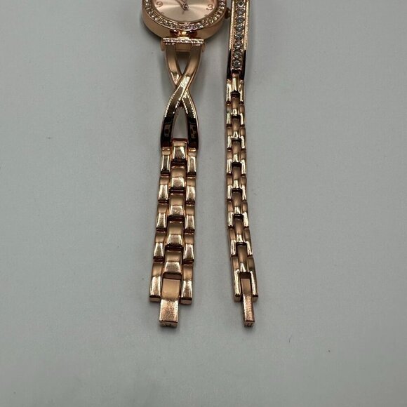 3/$30 Fashion Watch Women Rose Gold Tone Rhinestone Matching Bracelet Set - Picture 3 of 16